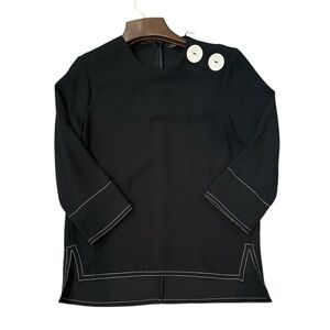 Zara Woman Collection Black Blouse Shirt Women’s Size XSmall Big Buttons Classic